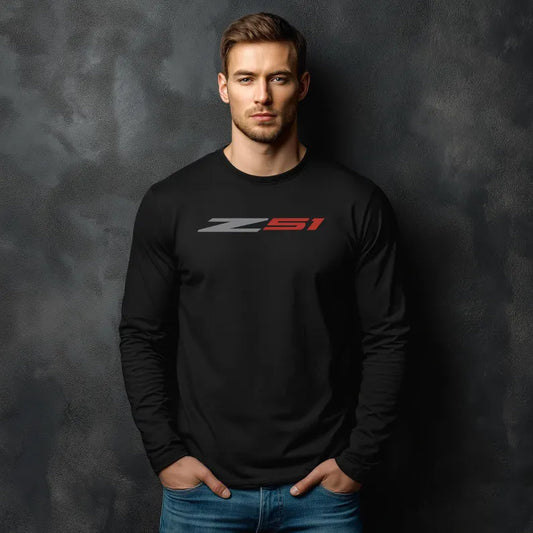 Unisex Corvette Z51 Long Sleeve Tee, Custom Silhouette, Graphic T-Shirt, Gift for Him, Gift for Her, Bella+Canvas, Soft Shirt