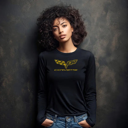 Unisex Corvette Yellow C6 Long Sleeve Tee, Graphic T-Shirt, Gift for Him, Gift for Her, Bella+Canvas, Soft Shirt