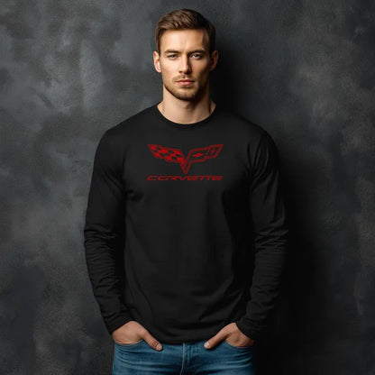 Unisex Corvette Red C6 Long Sleeve Tee, Graphic T-Shirt, Gift for Him, Gift for Her, Bella+Canvas, Soft Shirt