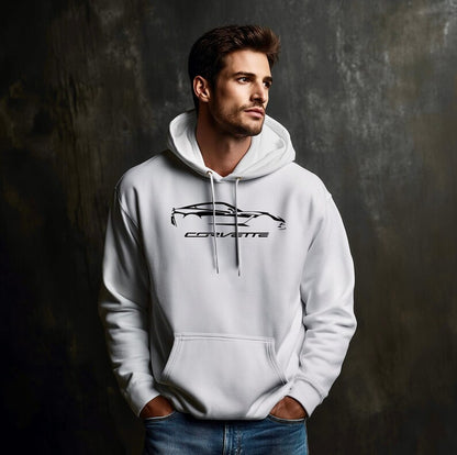 Corvette C7 Hoodie, Corvette Sweatshirt, Gifts for Car Guys, Gifts for Car Girls, JERZEES® NuBlend®, Pullover, Unisex, Hoody