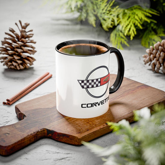 Corvette C4 Mug, Colorful Mugs - 12 Color Options, 2 Sizes - 11oz & 15 oz, Ceramic, ORCA Coating, Gift for Him, Gift for Her, Corvette Gear
