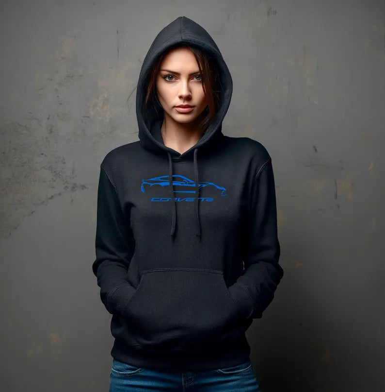 Corvette C7 Hoodie, Corvette Sweatshirt, Gifts for Car Guys, Gifts for Car Girls, JERZEES® NuBlend ®, Pullover, Unisex, Hoody