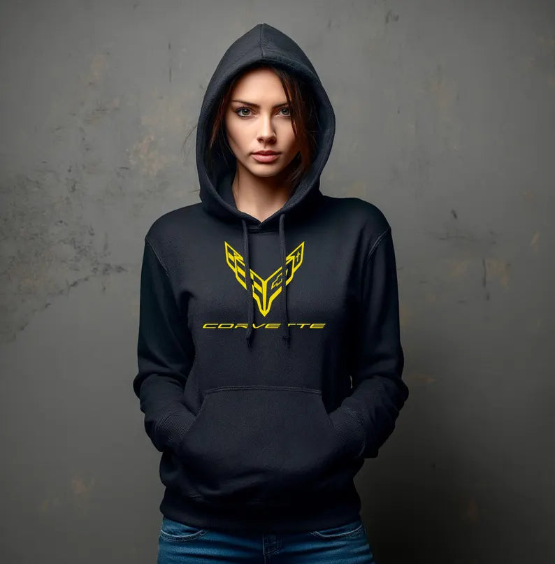 Corvette C8 Hoodie, Corvette Sweatshirt, Gifts for Car Guys, Gifts for Car Girls, JERZEES® NuBlend®, Pullover, Unisex, Hoody