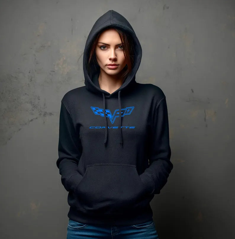 Corvette C6 Hoodie, Corvette Sweatshirt, Gifts for Car Guys, Gifts for Car Girls, JERZEES® NuBlend®, Pullover, Unisex, Hoody