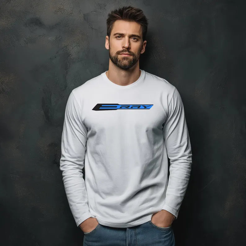 Unisex Corvette E-Ray Long Sleeve Tee, Graphic T-Shirt, Gift for Him, Gift for Her, Bella+Canvas, Soft Shirt