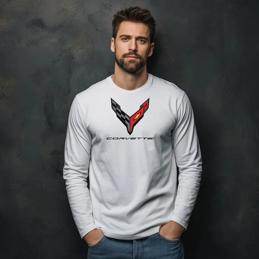 Unisex Corvette C8 Long Sleeve Tee, Graphic T-Shirt, Gift for Him, Gift for Her, Bella+Canvas, Soft Shirt