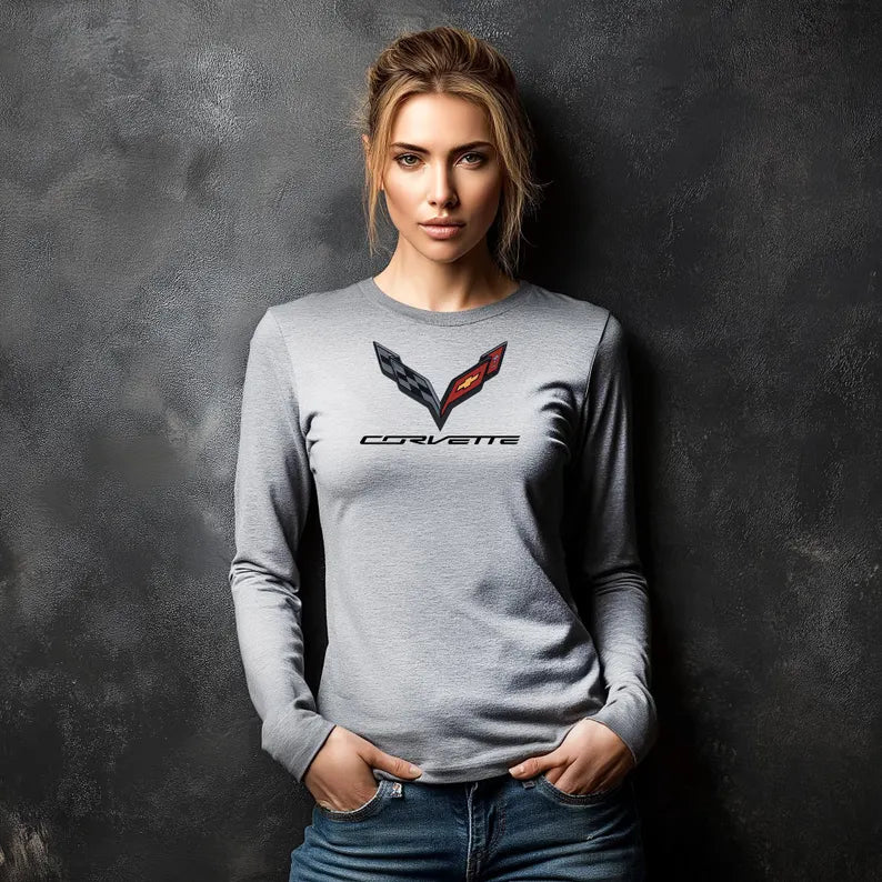 Unisex Corvette C7 Long Sleeve Tee, Graphic T-Shirt, Gift for Him, Gift for Her, Bella+Canvas, Soft Shirt