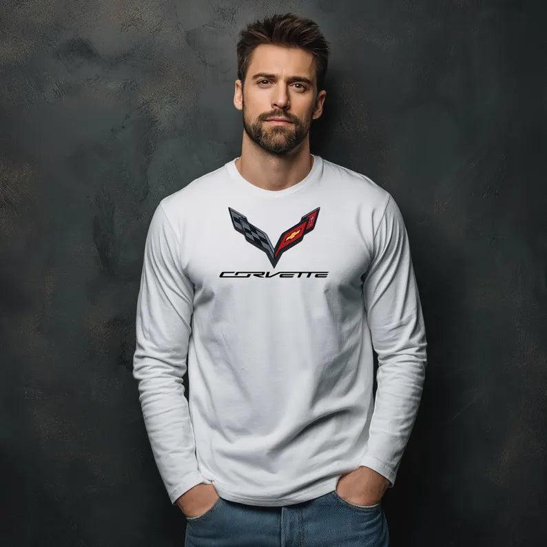 Unisex Corvette C7 Long Sleeve Tee, Graphic T-Shirt, Gift for Him, Gift for Her, Bella+Canvas, Soft Shirt