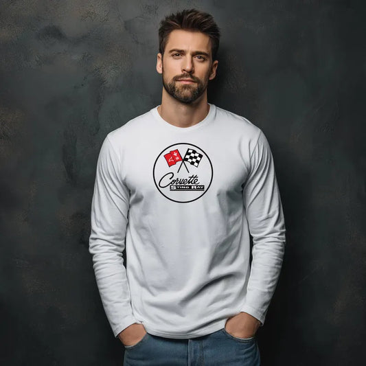 Unisex Corvette C2 Stingray Silhouette Long Sleeve Tee, Graphic T-Shirt, Gift for Him, Gift for Her, Bella+Canvas, Soft Shirt
