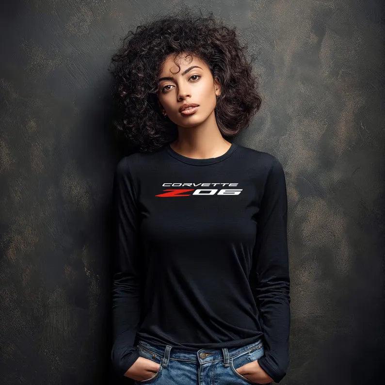 Unisex Corvette Z06 Long Sleeve Tee, Custom Silhouette, Graphic T-Shirt, Gift for Him, Gift for Her, Bella+Canvas, Soft Shirt