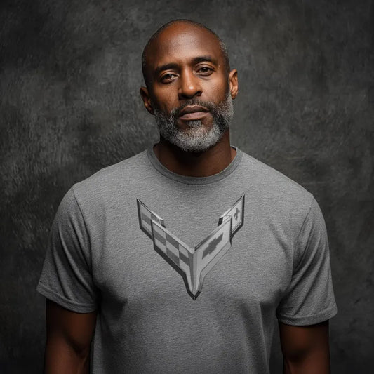 Corvette C8 Logo Gray Edition Graphic T-Shirt Gray