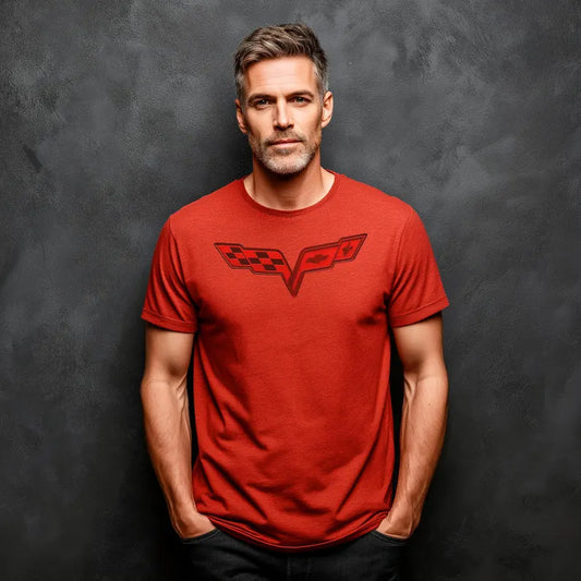 Corvette C6 Logo Red Edition Graphic T-Shirt Red