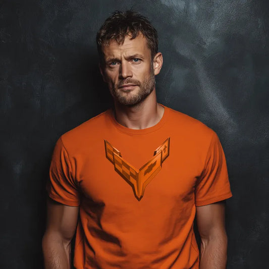 Corvette C8 Logo Orange Edition Graphic T-Shirt Orange