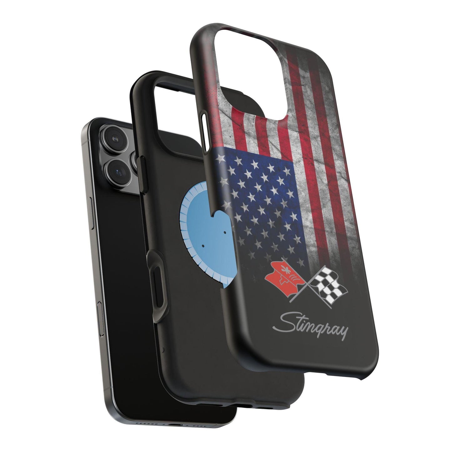 Corvette C3 Logo Magsafe Tough Magnetic iPhone Case USA Flag