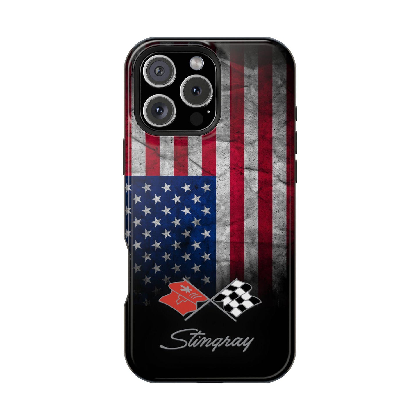 Corvette C3 Logo Magsafe Tough Magnetic iPhone Case USA Flag