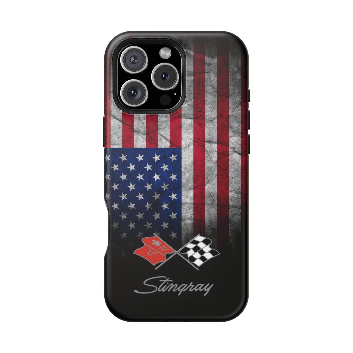 Corvette C3 Logo Magsafe Tough Magnetic iPhone Case USA Flag