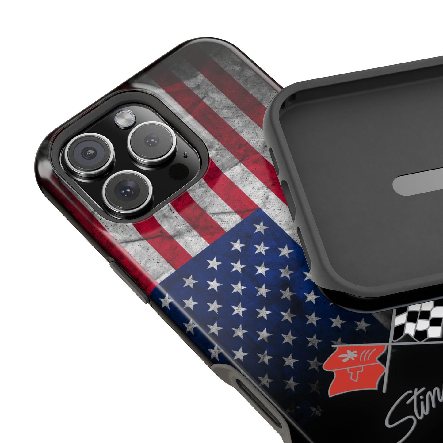 Corvette C3 Logo Magsafe Tough Magnetic iPhone Case USA Flag