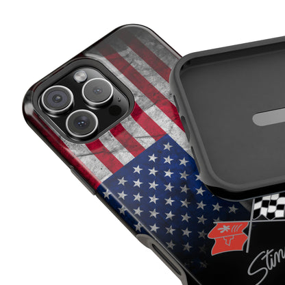 Corvette C3 Logo Magsafe Tough Magnetic iPhone Case USA Flag