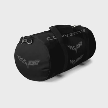 Blackout Corvette Duffel Bag, C6 Logo, Gym Bag, Travel Bag, Gifts for Car Guys, Gifts for Car Girls, Corvette Merch, Overnight Duffel