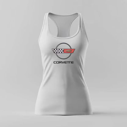 Corvette C4 Women's Racerback Tank Top, Gifts for Car Girls, Summer Top, Fitness Tank, Raceday Gear, Corvette Shirt