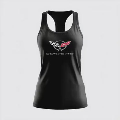 Corvette C5 Women's Racerback Tank Top, Gifts for Car Girls, Summer Top, Fitness Tank, Raceday Gear, Black Corvette Shirt