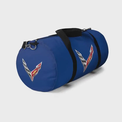 Blue Corvette Duffel Bag, C8 Logo, Gym Bag, Travel Bag, Gifts for Car Guys, Gifts for Car Girls, Corvette Merch, Overnight Duffel