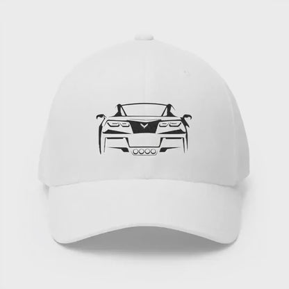 Corvette C7 Custom Silhouette Baseball Cap, Flexfit Hat, Stretchy Band, Black Hat, Corvette Gear, Embroidery
