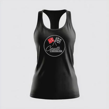 Corvette C2 Women's Racerback Tank Top, Gifts for Car Girls, Summer Top, Fitness Tank, Raceday Gear, Black Corvette Shirt