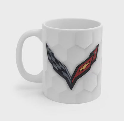 Corvette Coffee Mug - Corvette Ceramic Mug - 11oz. Coffee Mug - Chevy Corvette Mug - Microwave-Safe - Gift for Car Enthusiasts