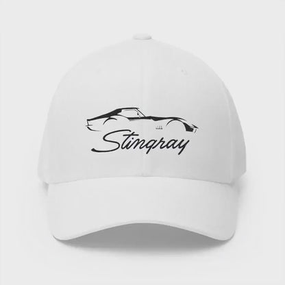 Corvette C3 Stingray Custom Silhouette Baseball Cap, Flexfit® Hat, Stretchy Band, Black Hat, Corvette Gear, Embroidery